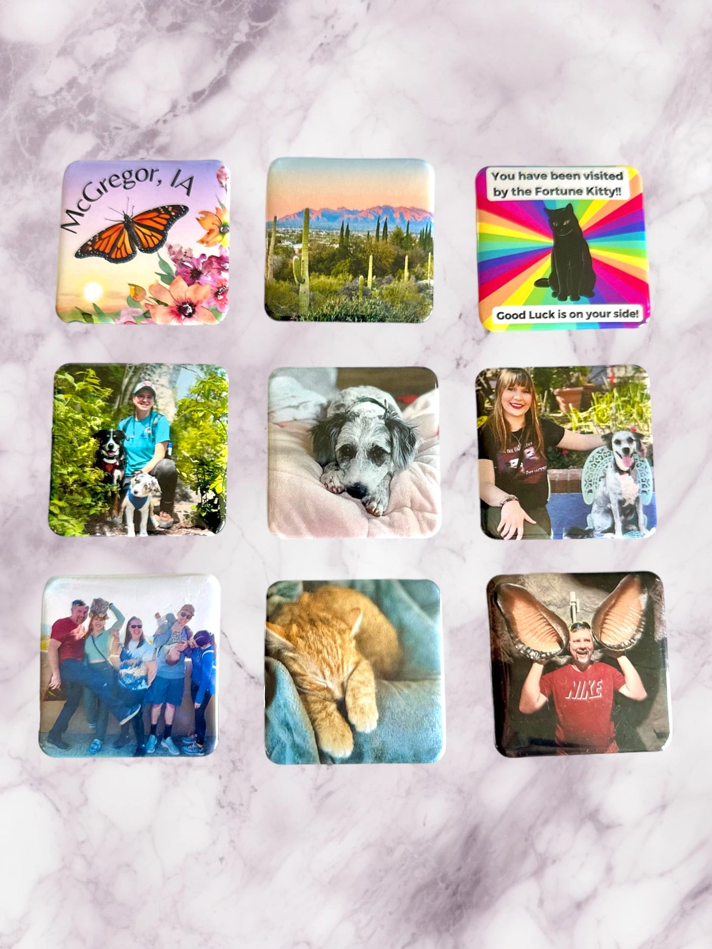 Custom Made Photo Magnets 2x2" (Set of 9)